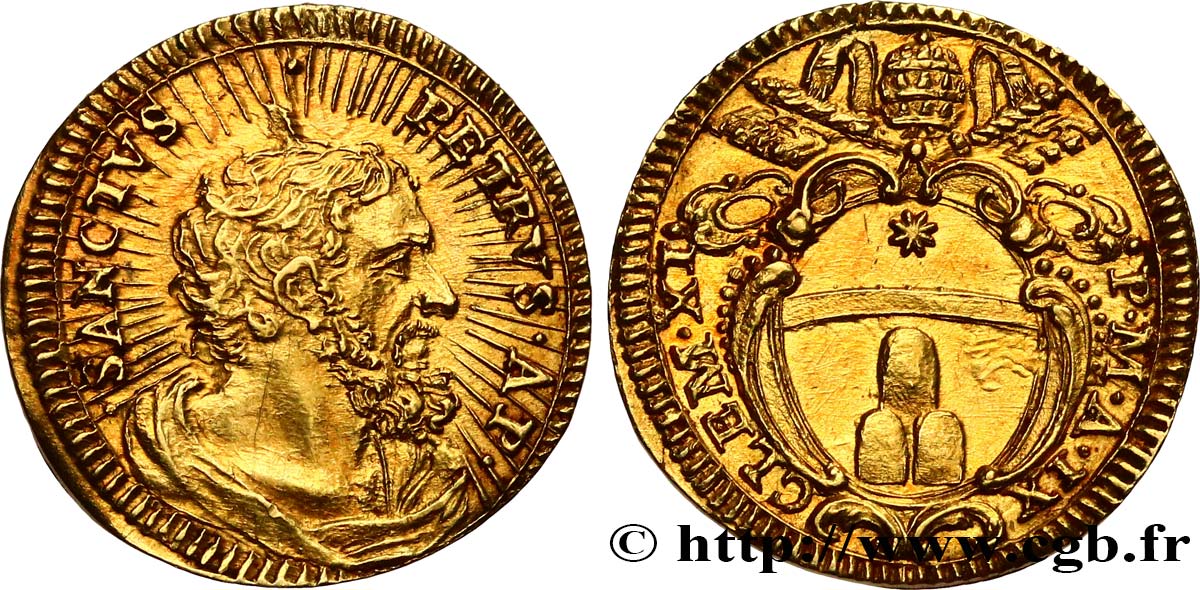 PAPAL STATES - CLEMENT XI (Gianfrancesco Albani) Mezzo-scudo n.d. Rome MS 