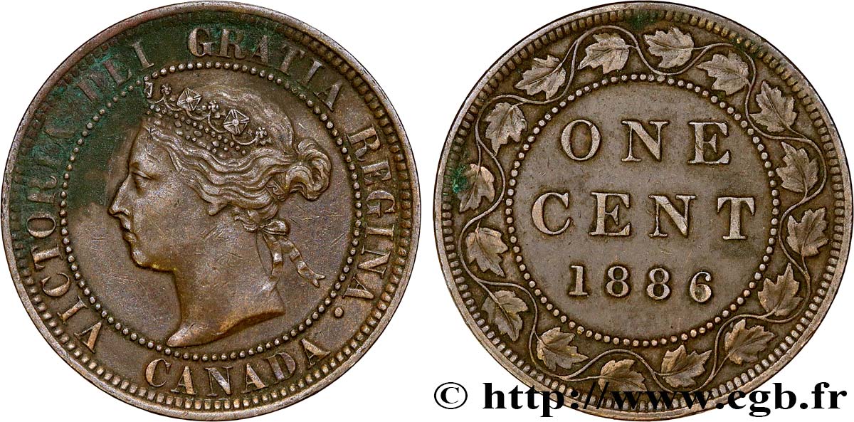 CANADA 1 Cent Victoria 1886  TTB 