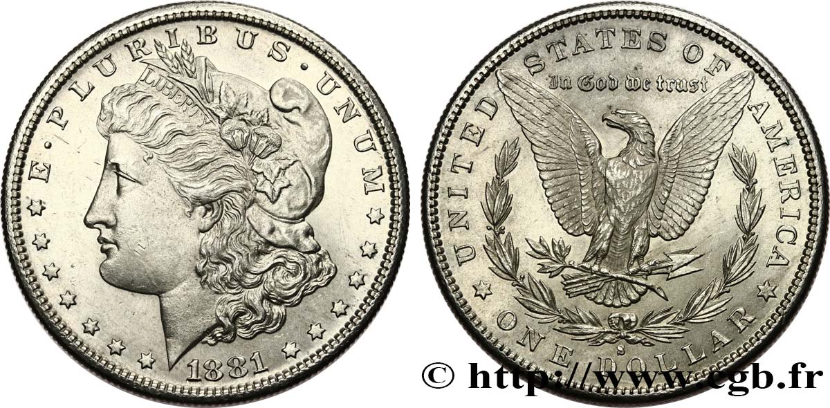 ÉTATS-UNIS D AMÉRIQUE 1 Dollar Morgan 1881 San Francisco VZ 