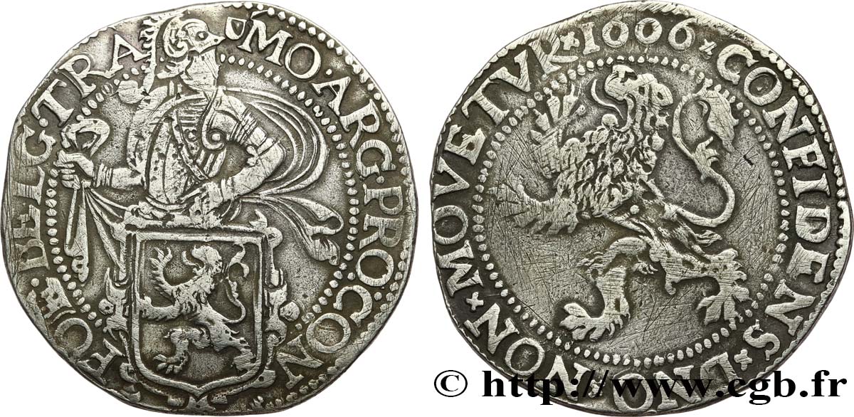 NETHERLANDS - UNITED PROVINCES 1 Daldre ou écu au lion Utrecht 1606 Utrecht XF 
