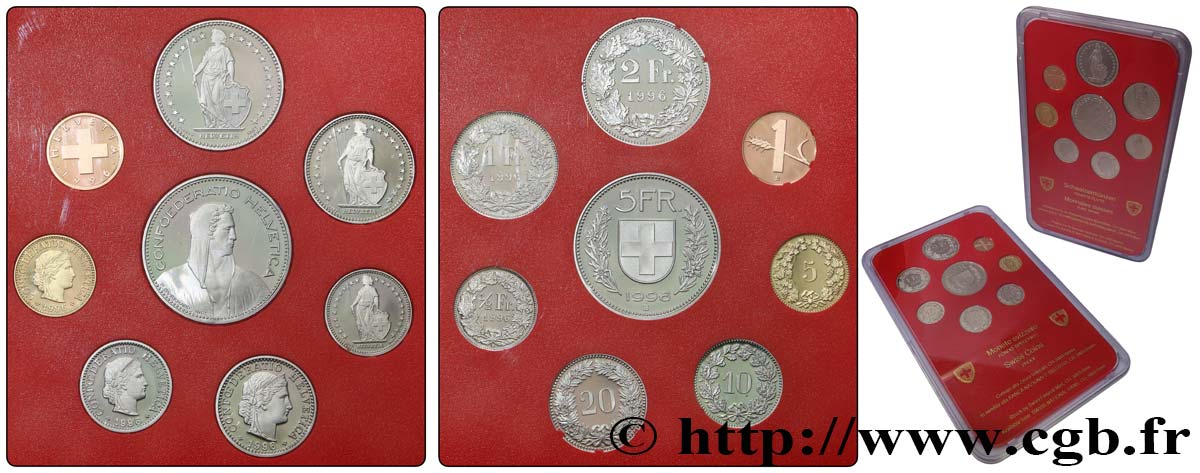 SUISSE Série Proof 8 Monnaies 1996  BE 