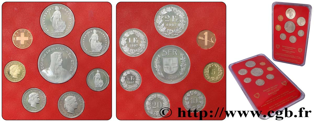 SUIZA Série Proof 8 Monnaies 1997  Prueba 