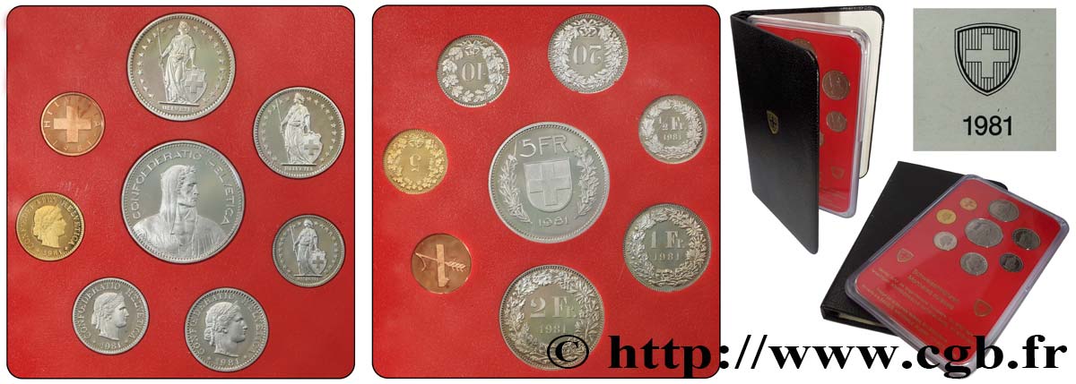 SUIZA Série Proof 8 Monnaies 1981  Prueba 