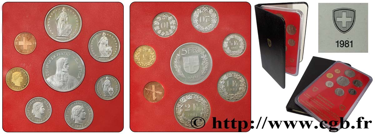 SWITZERLAND Série Proof 8 Monnaies 1981  Proof set 