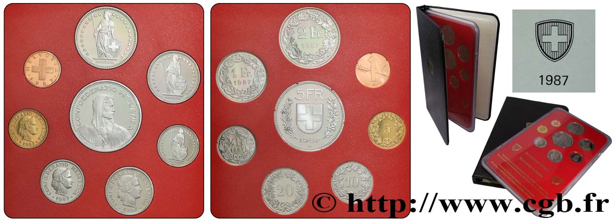 SWITZERLAND Série Proof 8 Monnaies 1987  Proof set 