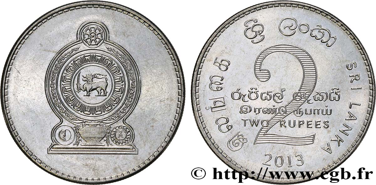 SRI LANKA 2 Rupees (Roupies) 2013 Royal Dutch Mint SPL 