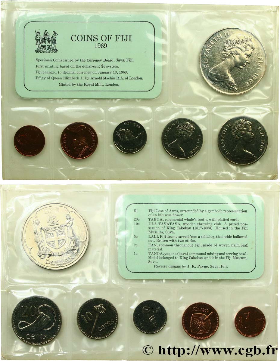 FIDSCHIINSELN Série Dollar De Fidji 1969  BU 
