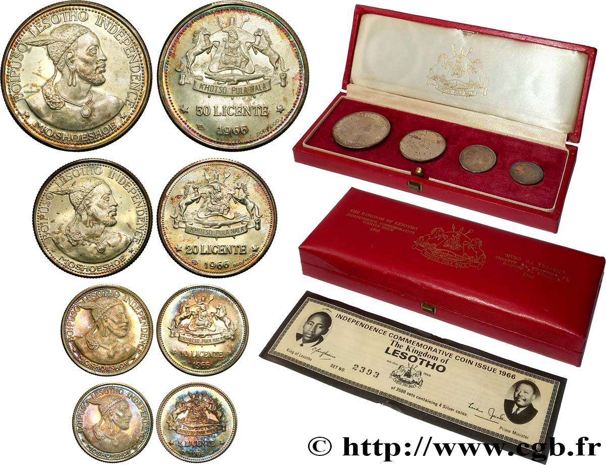 LESOTHO Série Proof 4 monnaies 1966  SPL 