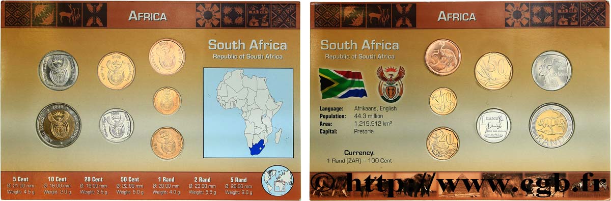 SOUTH AFRICA Série FDC 7 monnaies 2008  MS 