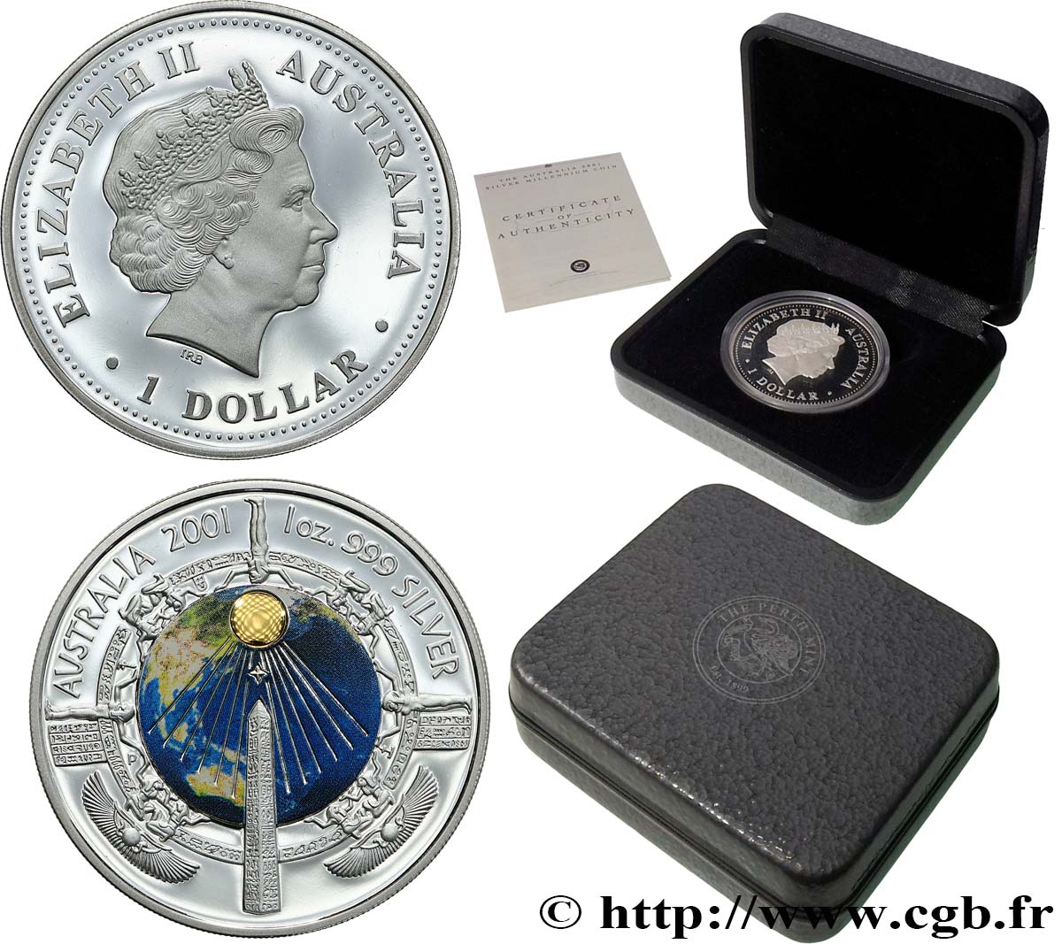 AUSTRALIEN 1 Dollar Proof “Millenium coin” 2001  Polierte Platte 