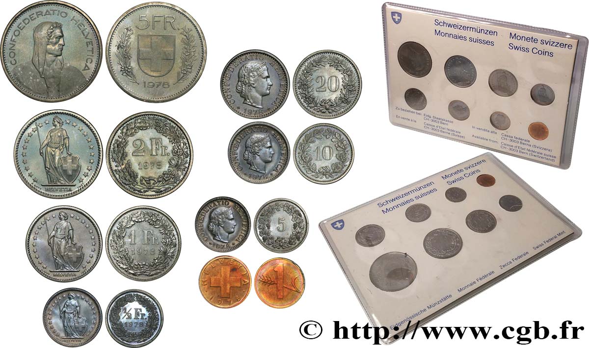 SCHWEIZ Série FDC 8 Monnaies 1978  ST 