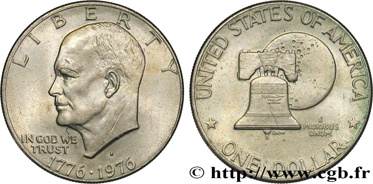 ÉTATS-UNIS D AMÉRIQUE 1 Dollar Eisenhower Bicentenaire 1976 Denver - D SUP 