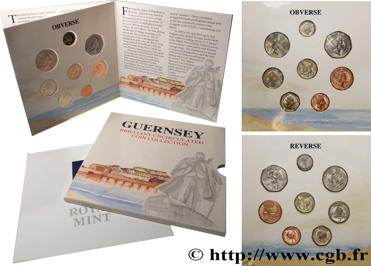 GUERNESEY Série FDC - 8 monnaies 1990  FDC 