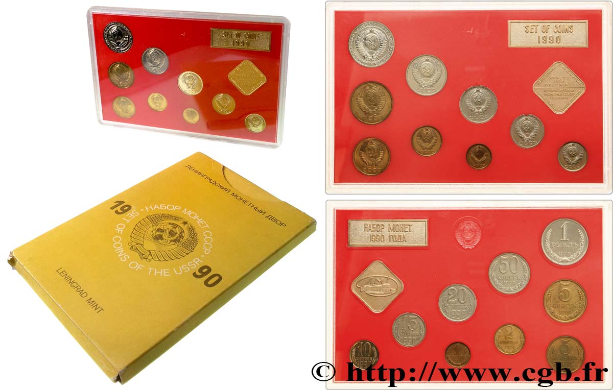 RUSSIE - URSS Série 9 Monnaies 1990 Léningrad FDC 
