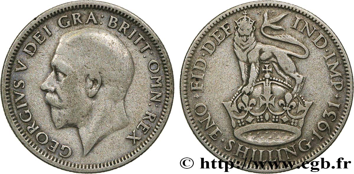 UNITED KINGDOM 1 Shilling Georges V 1931  VF 