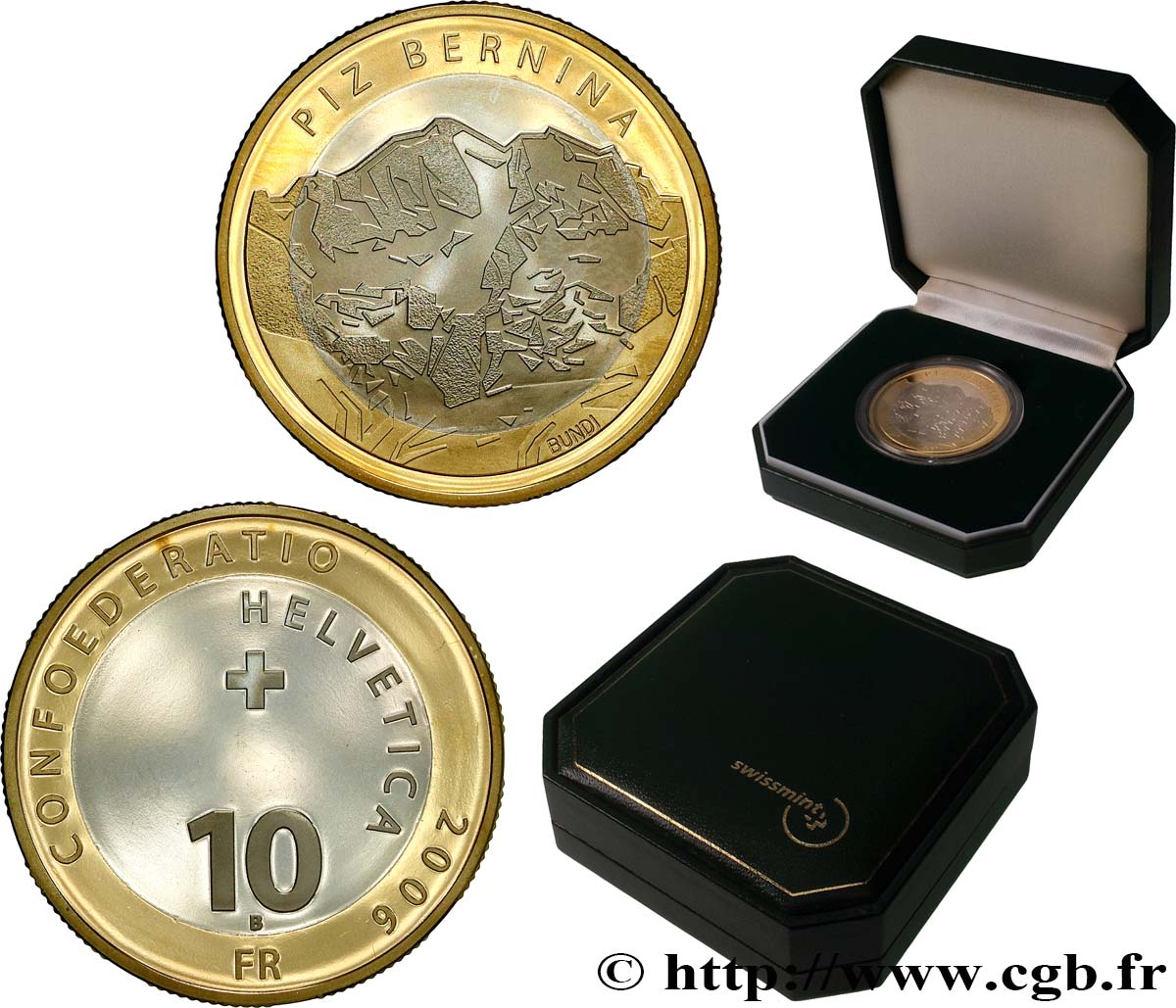 SWITZERLAND 10 Francs Piz Bernina - Proof 2006 Berne - B Proof set 