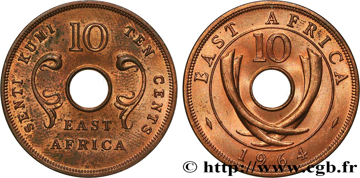 ÁFRICA ORIENTAL BRITÁNICA 5 Cents frappe post-indépendance 1964 Heaton SC 