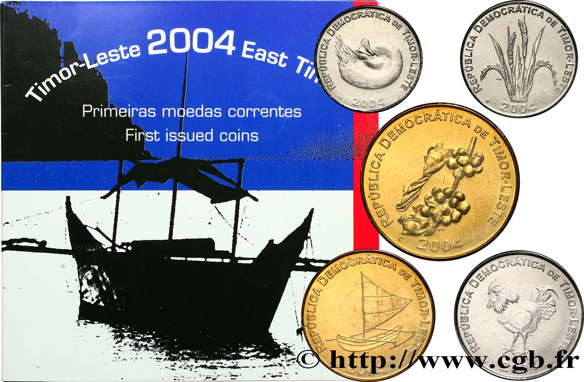 TIMOR Série de 5 monnaies 2004  SC 