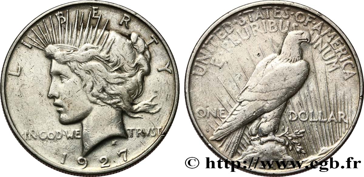 STATI UNITI D AMERICA 1 Dollar Liberty 1927 Denver - D BB 