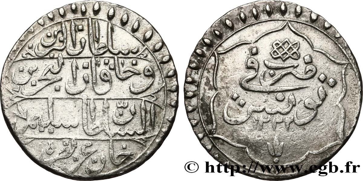 TUNISIA 4 Kharub Mahmoud II an 1223 1808 Tunis BB 