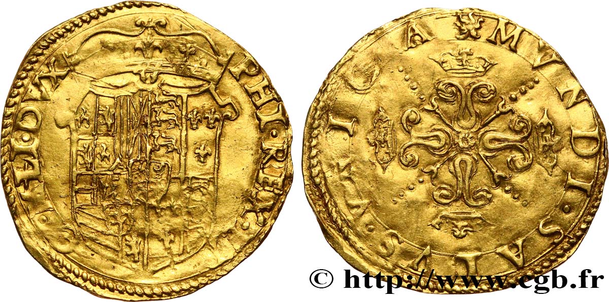 ITALY - DUCHY OF MILAN - PHILIPPE II OF SPAIN Scudo d’oro del sole n.d. Milan XF 