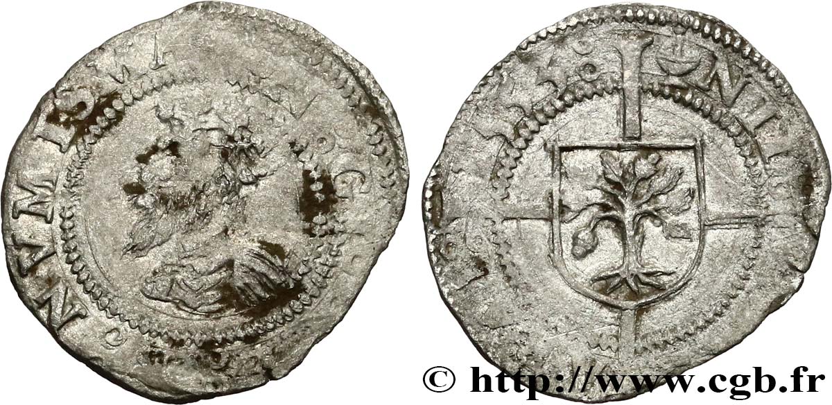 SEIGNIORY OF VAUVILLERS - NICOLAS II DU CHATELET Demi-carolus 1553 Franquemont BC 