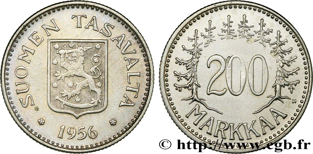 FINLAND 200 Markkaa 1956  AU 