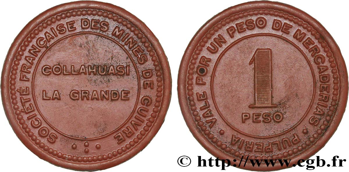 CHILI 1 Peso Société Française des mines de cuivre - Collahuasi La Grande N-D  SUP 