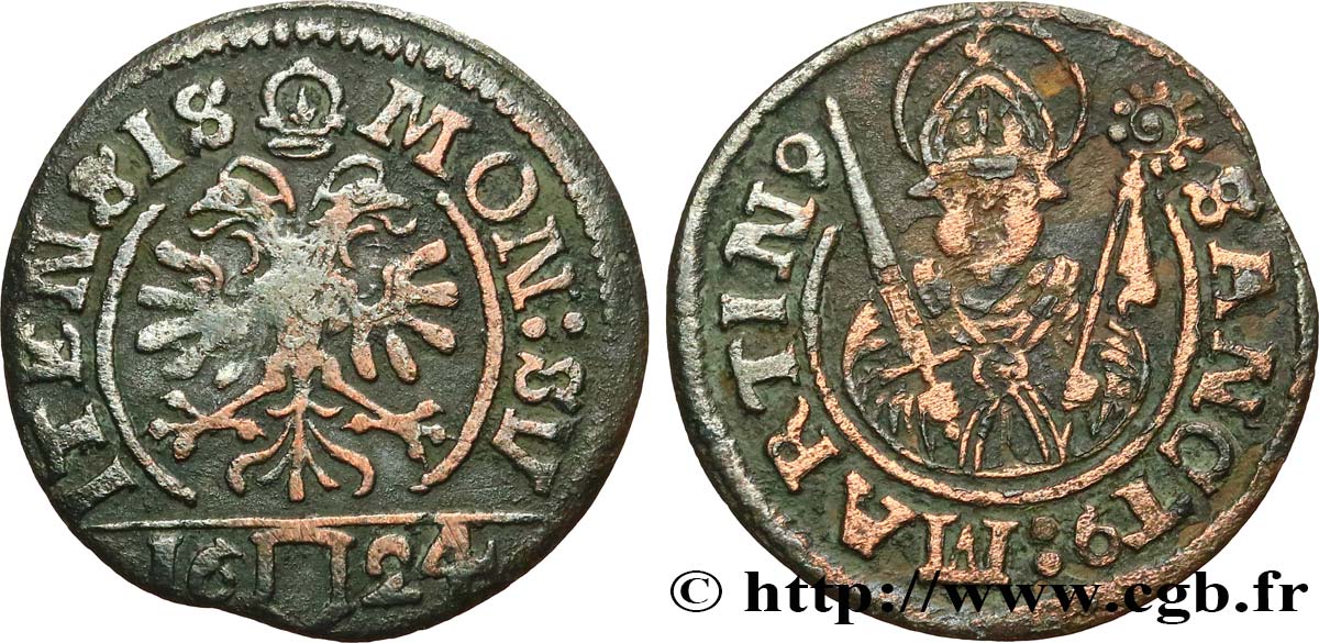 SUISSE - CONFÉDÉRATION HELVÉTIQUE - CANTON DE SCHWYTZ 1 Schilling 1624 Schwitz TB+ 