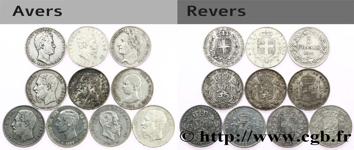SILVER INVESTMENT Lot de 10 écus de 5 Francs n.d.  VF 