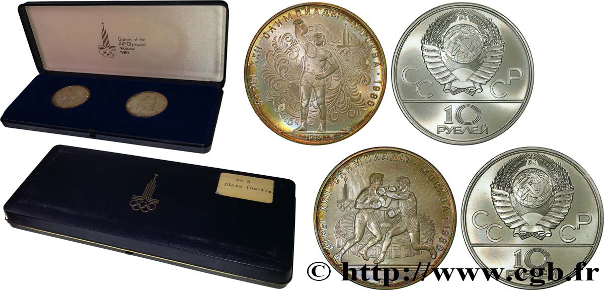 RUSSIA - URSS Série 2 monnaies Jeux Olympiques de Moscou 1980 1979 Moscou MS 