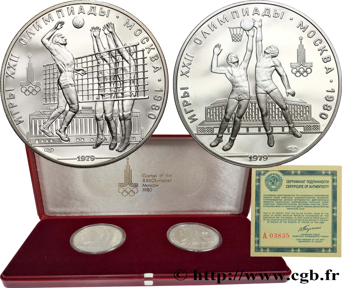 RUSSIA - URSS Série 2 monnaies Jeux Olympiques de Moscou 1980 1979 Moscou SC 