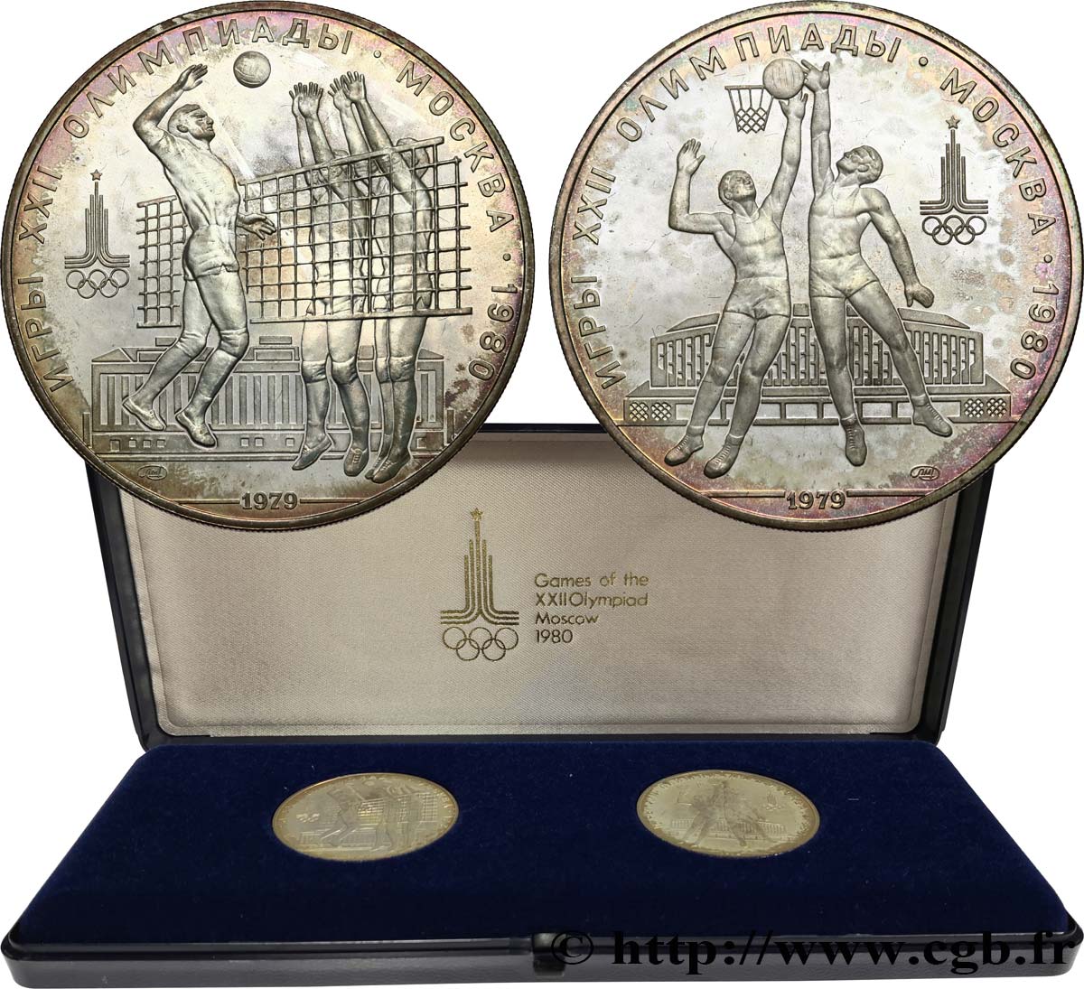 RUSSLAND - UdSSR Série 2 monnaies Jeux Olympiques de Moscou 1980 1979 Moscou fST 