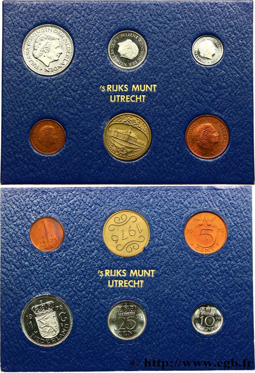 PAYS-BAS Série FDC 5 monnaies + 1 jeton 1976 Utrecht SPL 