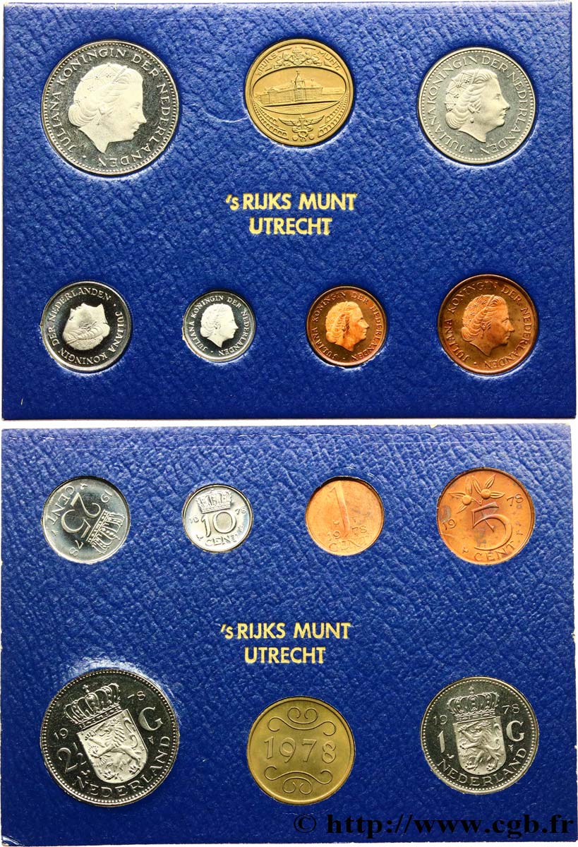 NETHERLANDS Série FDC 5 monnaies + 1 jeton 1978 Utrecht MS 