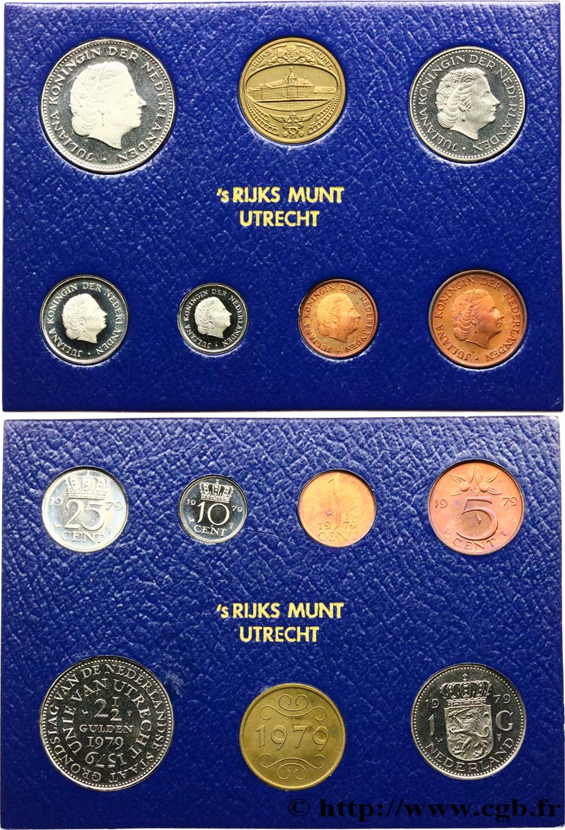 NETHERLANDS Série FDC 5 monnaies + 1 jeton 1979 Utrecht MS 