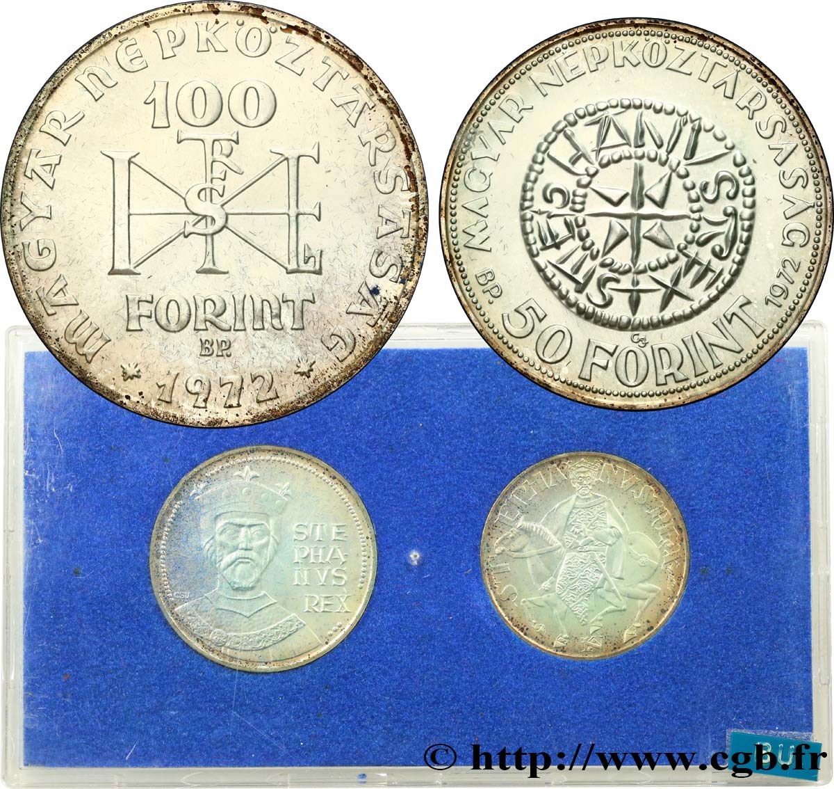 HONGRIE Série Proof - 2 monnaies - Forint St Stephan 1972  FDC 