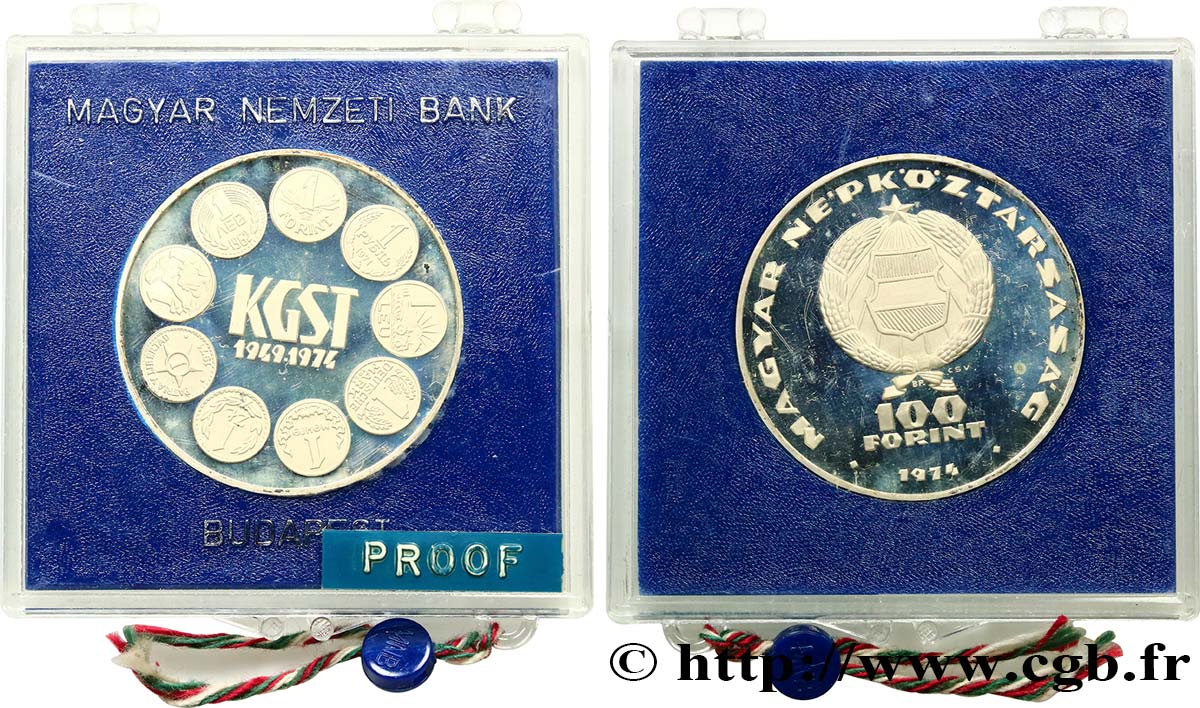 UNGARN 100 Forint Proof Conseil d assistance économique mutuelle 1974 Budapest Polierte Platte 