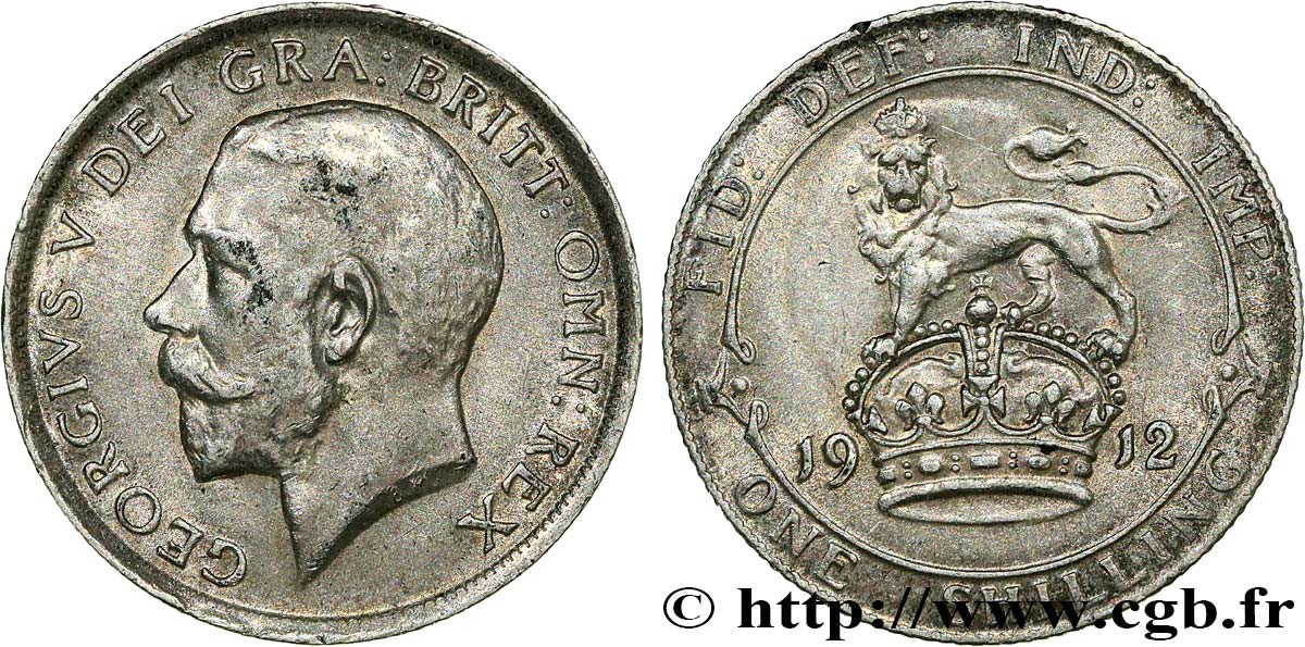 ROYAUME-UNI 1 Shilling Georges V 1912  TTB 