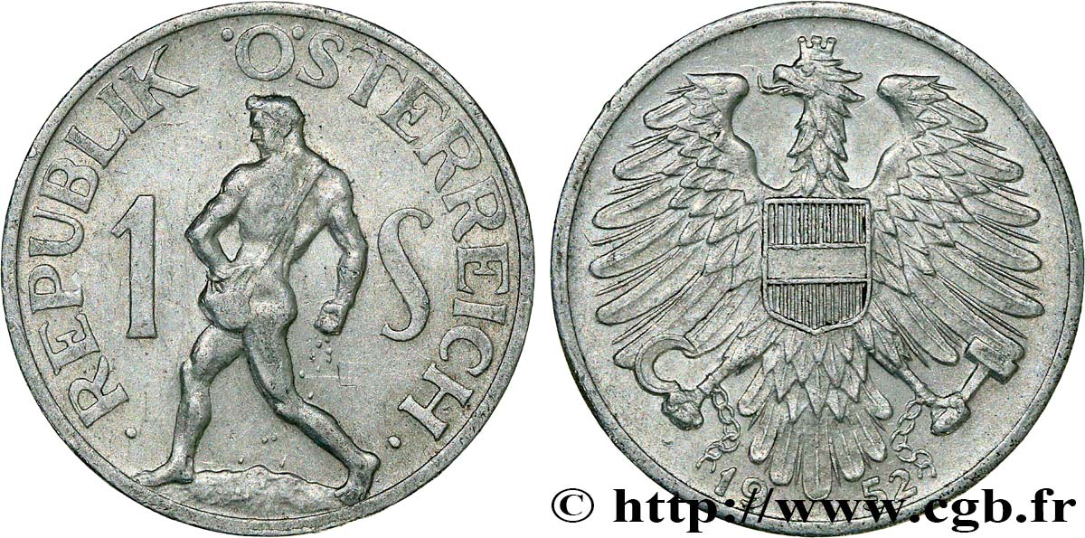AUSTRIA 1 Schilling  1952  EBC 