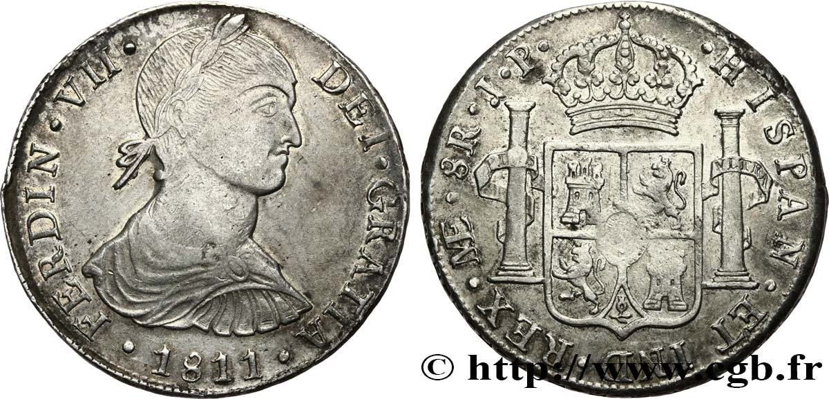 PERU - FERDINAND VII 8 Reales 1811 Lima AU 