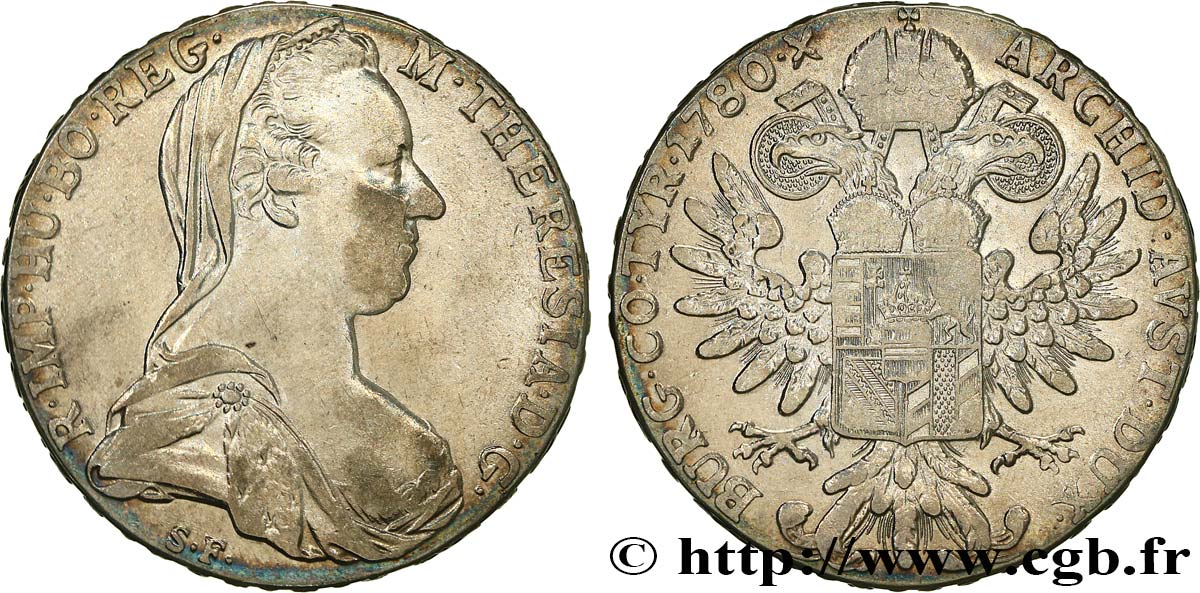 AUTRICHE 1 Thaler (REFRAPPE) Marie-Thérèse 1780 Vienne TTB 