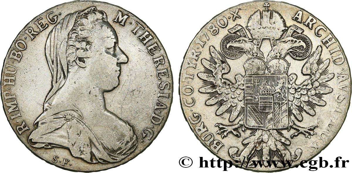 AUSTRIA 1 Thaler (REFRAPPE) Marie-Thérèse 1780 Vienne MBC 