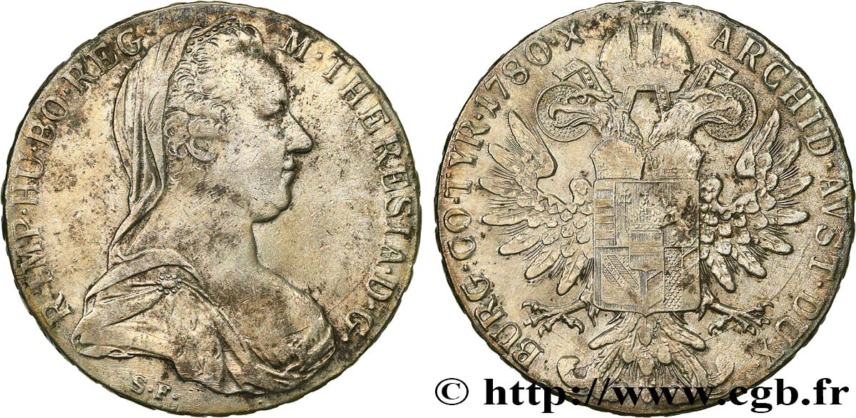 ÖSTERREICH 1 Thaler (REFRAPPE) Marie-Thérèse 1780 Vienne SS 