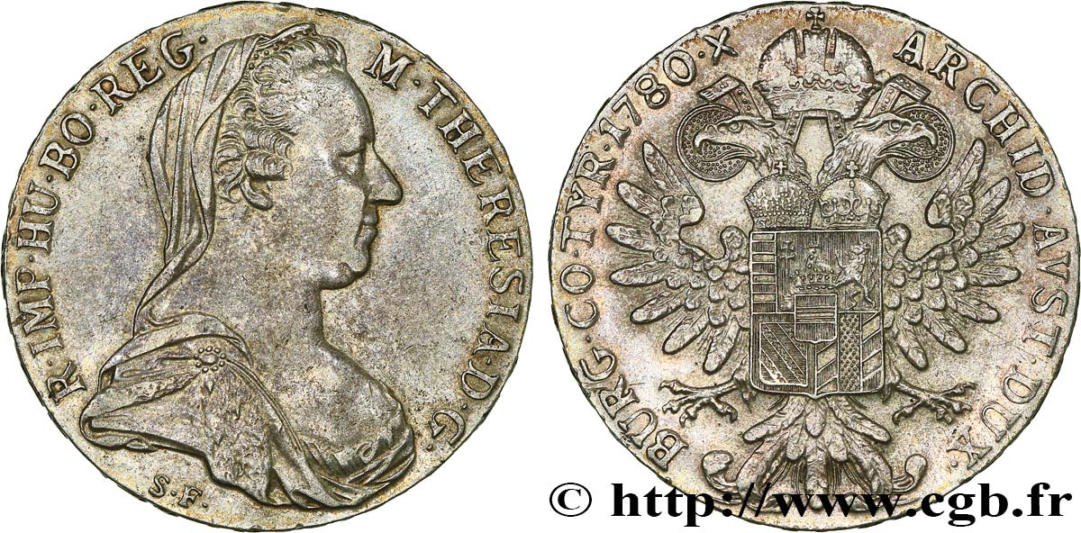 ÖSTERREICH 1 Thaler (REFRAPPE) Marie-Thérèse 1780 Vienne SS 