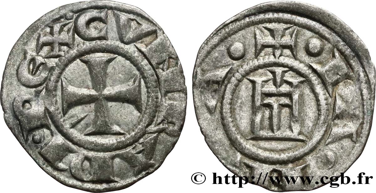 LIGURIA - REPUBLIC OF GENOA - ANONYMOUS Denier n.d. Gènes XF 
