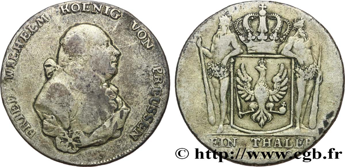 GERMANY - PRUSSIA Thaler Frédéric-Guillaume 1796 Berlin VF 