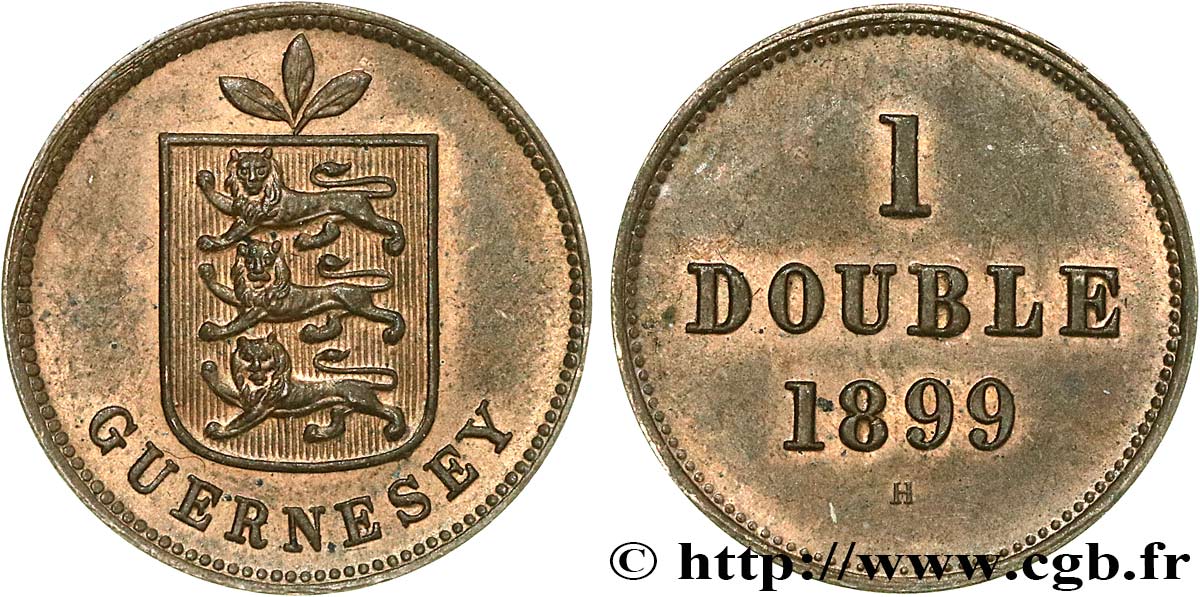 GUERNSEY 1 Double 1899  VZ 