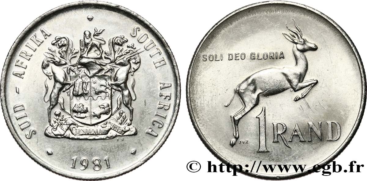 SUDAFRICA 1 Rand Proof springbok 1981  SPL 