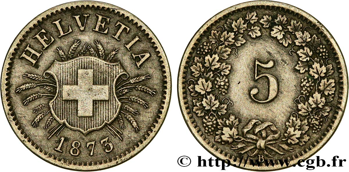 SUIZA 5 Centimes (Rappen) 1873 Berne MBC 
